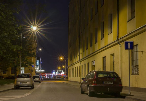 LED Street Light in City